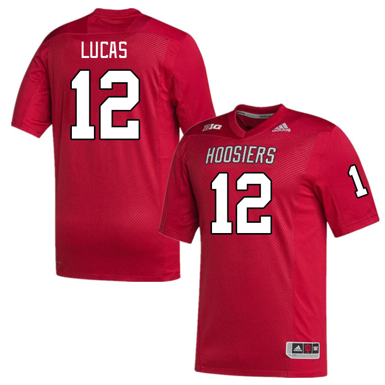 Men #12 Jaylin Lucas Indiana Hoosiers College Football Jerseys Stitched-Red